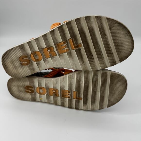 Sorel Ella‎ II Ankle Strap Sandals Gray Orange 9 Womens - Picture 6 of 7
